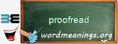 WordMeaning blackboard for proofread